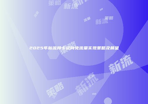 2025年新流邦卡定向免流量实现策略及展望