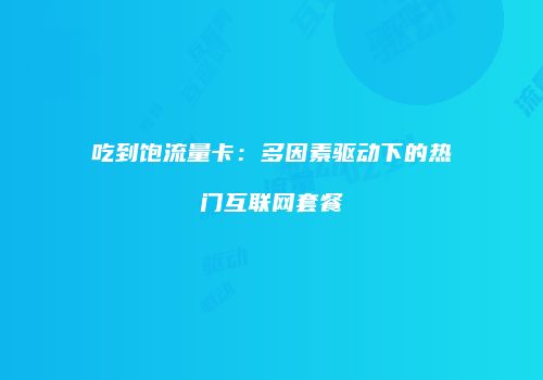 吃到饱流量卡:多因素驱动下的热门互联网套餐