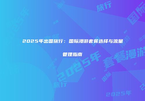 2025年出国旅行：国际漫游套餐选择与流量管理指南