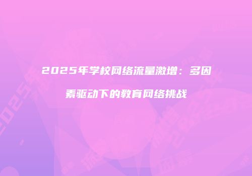 2025年学校网络流量激增：多因素驱动下的教育网络挑战