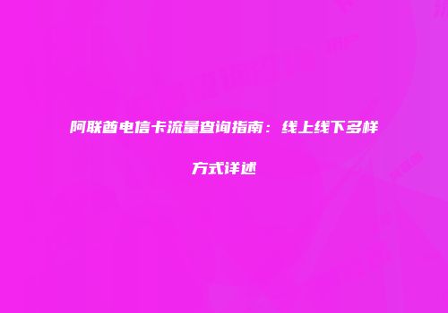 阿联酋电信卡流量查询指南：线上线下多样方式详述
