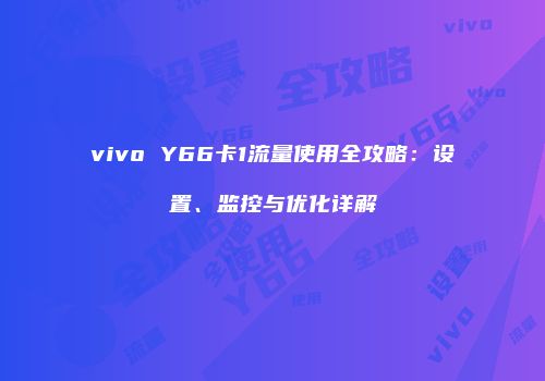 vivo Y66卡1流量使用全攻略：设置、监控与优化详解