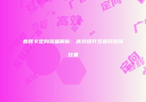 春辉卡定向流量解析:高效提升互联网营销效果