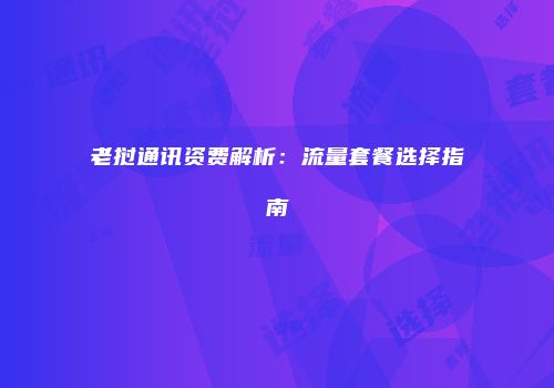 老挝通讯资费解析:流量套餐选择指南