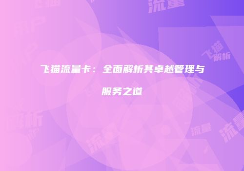 飞猫流量卡:全面解析其卓越管理与服务之道