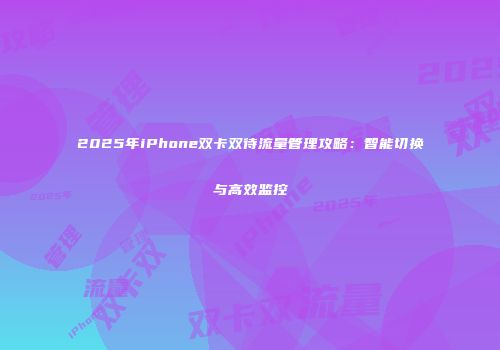 2025年iPhone双卡双待流量管理攻略:智能切换与高效监控