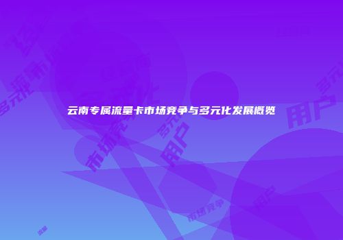 云南专属流量卡市场竞争与多元化发展概览