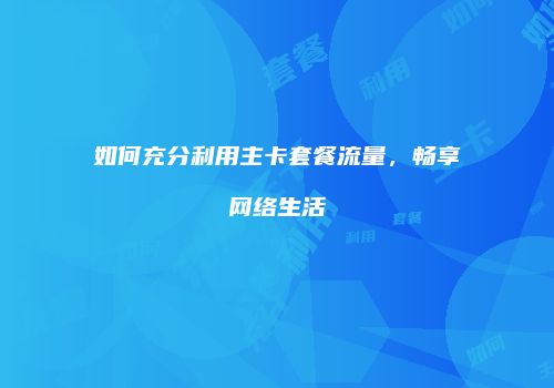 如何充分利用主卡套餐流量，畅享网络生活