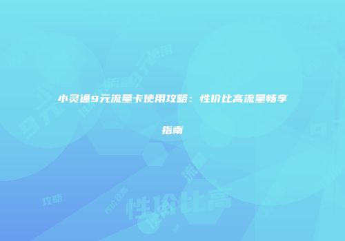 小灵通9元流量卡使用攻略:性价比高流量畅享指南