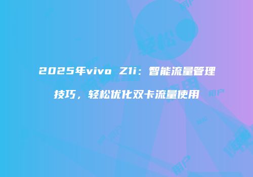 2025年vivo Z1i：智能流量管理技巧，轻松优化双卡流量使用