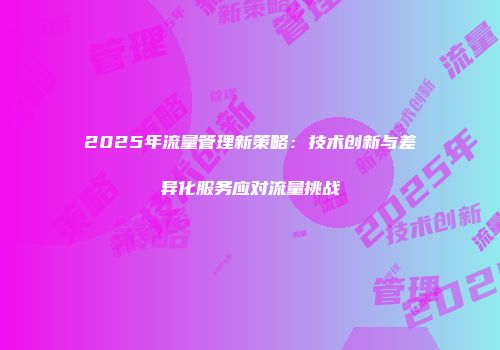 2025年流量管理新策略：技术创新与差异化服务应对流量挑战