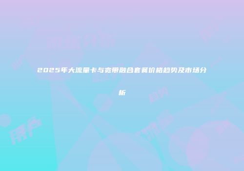 2025年大流量卡与宽带融合套餐价格趋势及市场分析