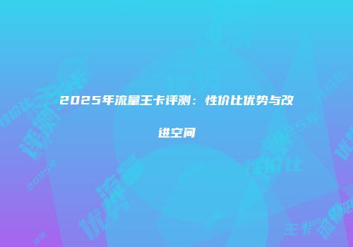2025年流量王卡评测:性价比优势与改进空间