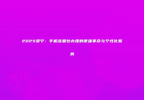 2025贝宁:手机流量包办理的便捷革命与个性化服务