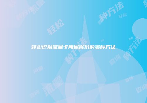轻松识别流量卡所属省份的多种方法