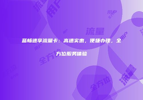 蓝畅速享流量卡:高速实惠,便捷办理,全方位服务体验