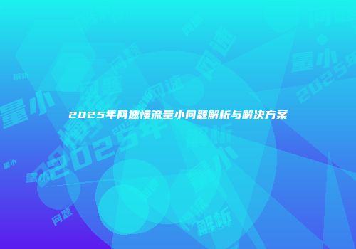 2025年网速慢流量小问题解析与解决方案