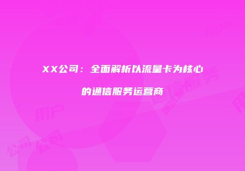 XX公司：全面解析以流量卡为核心的通信服务运营商