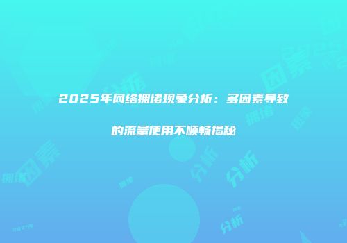 2025年网络拥堵现象分析：多因素导致的流量使用不顺畅揭秘