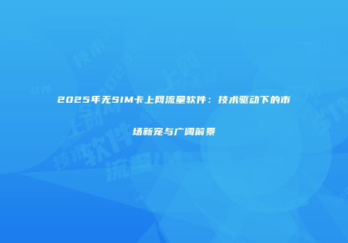 2025年无SIM卡上网流量软件：技术驱动下的市场新宠与广阔前景
