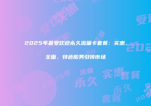 2025年最受欢迎永久流量卡套餐:实惠、全面、特色服务引领市场