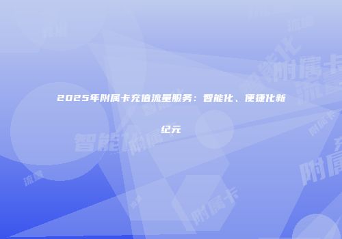 2025年附属卡充值流量服务:智能化、便捷化新纪元