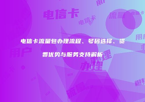 电信卡流量包办理流程、号码选择、资费优势与服务支持解析