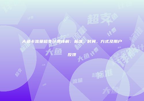 大鱼卡流量超支计费详解：标准、时间、方式及用户反馈