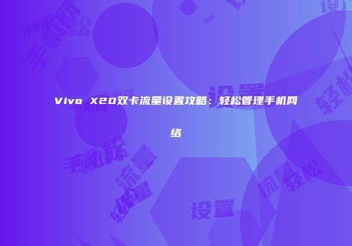 Vivo X20双卡流量设置攻略:轻松管理手机网络