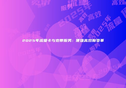 2025年流量卡与宽带服务：便捷高效新变革