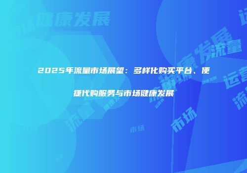 2025年流量市场展望：多样化购买平台、便捷代购服务与市场健康发展