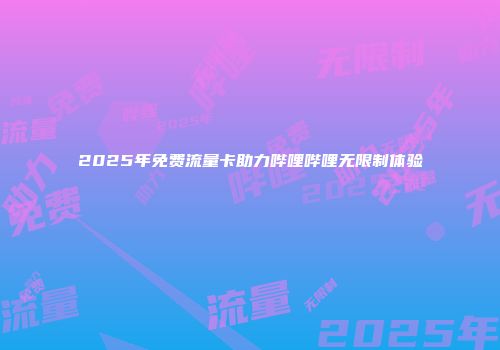 2025年免费流量卡助力哔哩哔哩无限制体验