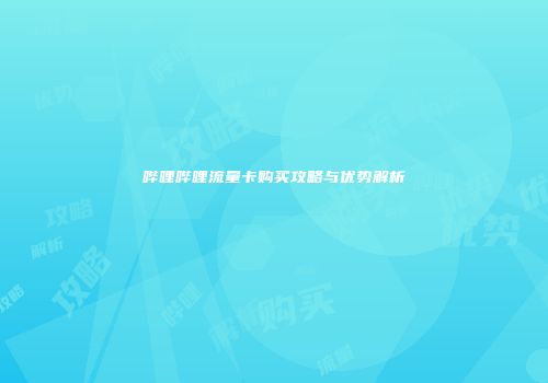 哔哩哔哩流量卡购买攻略与优势解析