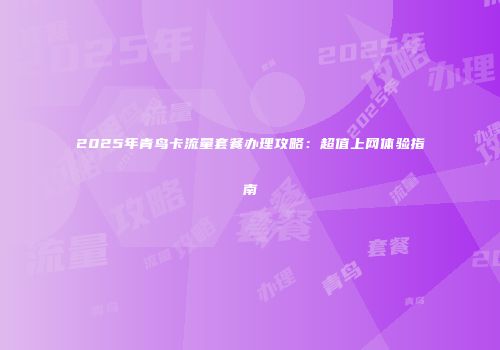 2025年青鸟卡流量套餐办理攻略:超值上网体验指南