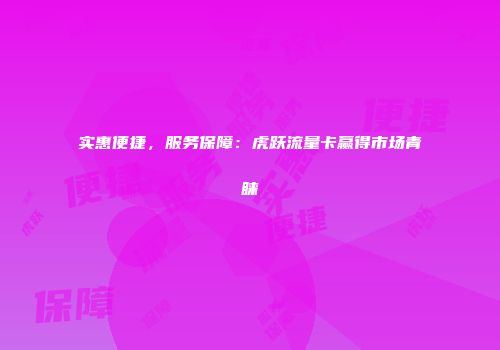 实惠便捷，服务保障：虎跃流量卡赢得市场青睐