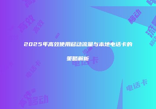 2025年高效使用移动流量与本地电话卡的策略解析
