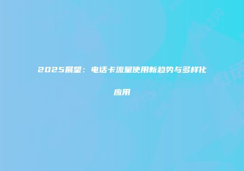 2025展望：电话卡流量使用新趋势与多样化应用