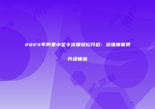 2025年阿里小宝卡流量轻松开启:多维度服务升级体验