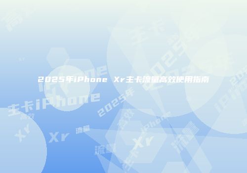 2025年iPhone Xr主卡流量高效使用指南