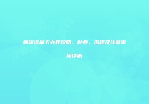 新疆流量卡办理攻略：种类、流程及注意事项详解