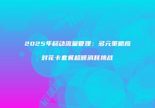 2025年移动流量管理:多元策略应对花卡套餐超额消耗挑战