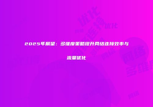 2025年展望：多维度策略提升网络连接效率与流量优化