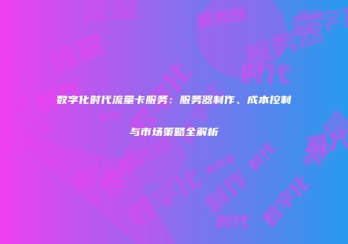 数字化时代流量卡服务：服务器制作、成本控制与市场策略全解析