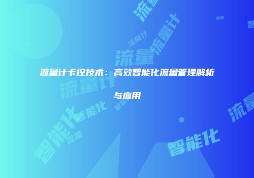 流量计卡控技术:高效智能化流量管理解析与应用