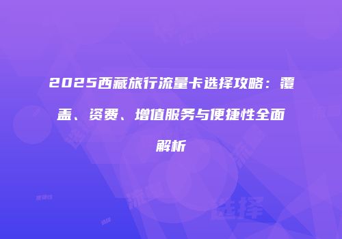 2025西藏旅行流量卡选择攻略：覆盖、资费、增值服务与便捷性全面解析