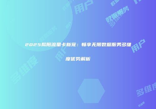 2025揭阳流量卡新宠:畅享无限数据服务多维度优势解析