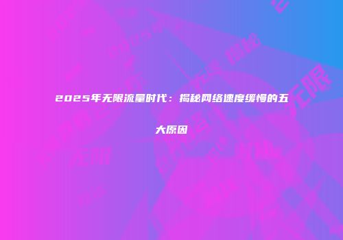 2025年无限流量时代:揭秘网络速度缓慢的五大原因