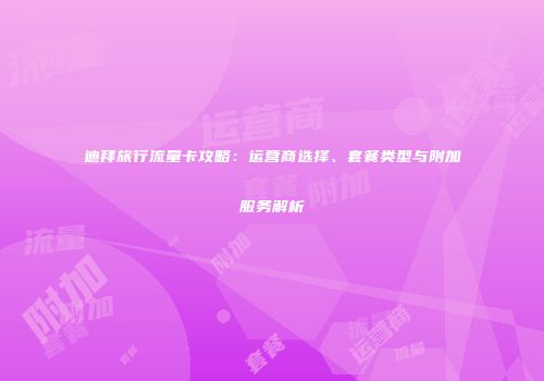 迪拜旅行流量卡攻略：运营商选择、套餐类型与附加服务解析