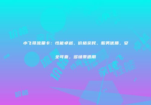 小飞哥流量卡：性能卓越，价格亲民，服务优质，安全可靠，多场景适用