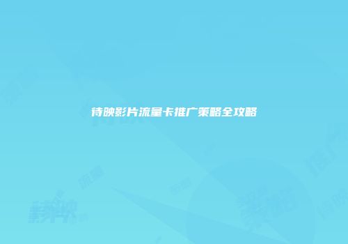 待映影片流量卡推广策略全攻略